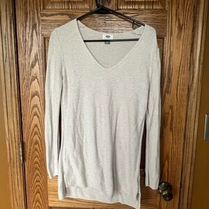 Cream v neck sweater